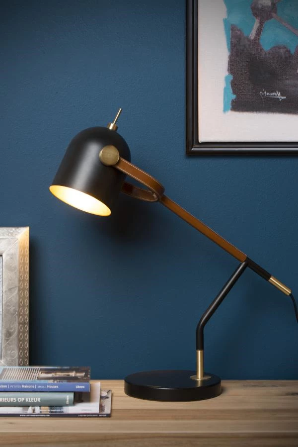 Lucide WAYLON - Lampe de bureau - 1xE27 - Noir - ambiance 1